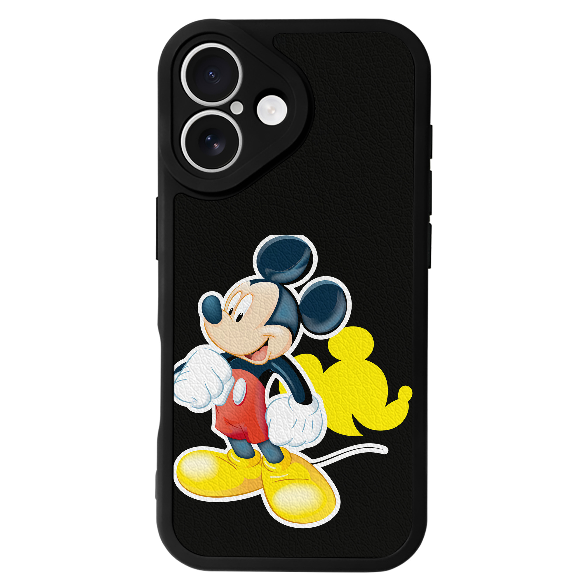 （画像用） ミッキーマウス Mickey Mouse 【iPhone 16シリーズ対応】シリコンスマホケース（レザー調） 材質：シリコン